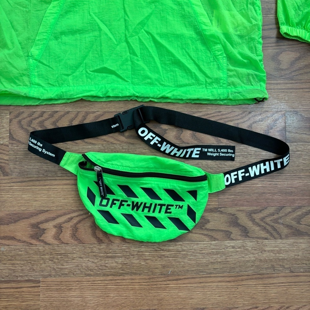 Off-White neon green windbreaker jacket & fanny pack - Picture 5 of 8